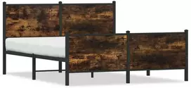 Lova Lovos rėmas be čiužinio, dūminio ąžuolo, 150x200cm, metalas