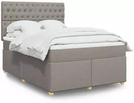 Lova su spyruoklėmis ir čiužiniu, taupe, 140x190 cm, audinys