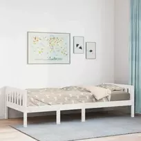 Vaikiška lova be čiužinio, balta, 75x190cm, pušies masyvas