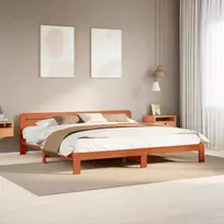 Lovos rėmas be čiužinio, vaško rudas, 180x200cm, pušies masyvas