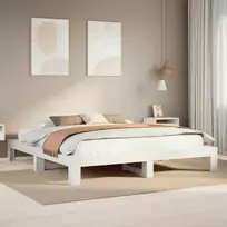 Lovos rėmas be čiužinio, baltas, 200x200cm, pušies masyvas