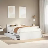 Lovos rėmas be čiužinio su galvūgaliu, baltas, 150x200cm, pušis