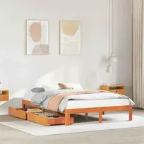 Lova Lovos rėmas su stalčiais, vaško rudas, 135x190cm, pušis
