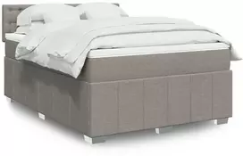 Lova su spyruoklėmis ir čiužiniu, taupe, 140x190 cm, audinys