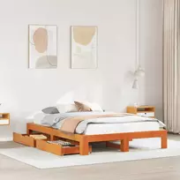 Lova Lovos rėmas be čiužinio, vaško rudas, 150x200cm, pušies masyvas