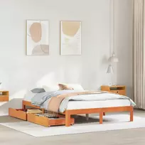 Lova Lovos rėmas su stalčiais, vaško rudas, 140x190cm, pušis