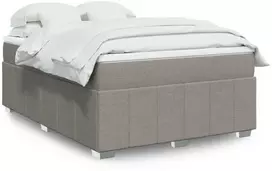 Lova su spyruoklėmis ir čiužiniu, taupe, 140x190 cm, audinys