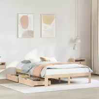 Lova Lovos rėmas su stalčiais, 160x200cm, pušies medienos masyvas