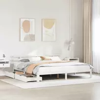 Lova Lovos rėmas su stalčiais, baltos spalvos, 180x200cm, pušis