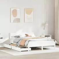 Lova Lovos rėmas be čiužinio, baltas, 150x200cm, pušies masyvas