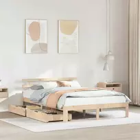 Lova Lovos rėmas su stalčiais, 160x200cm, pušies medienos masyvas