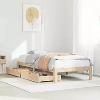 Lova Lovos rėmas su stalčiais, 90x200cm, pušies medienos masyvas