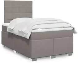 Lova su spyruoklėmis ir čiužiniu, taupe, 120x190cm, audinys