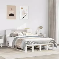 Lova su knygų spinta be čiužinio, balta, 140x200cm, pušis