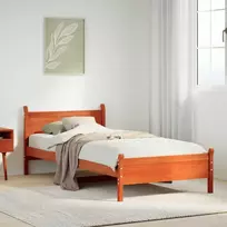 Lova Lovos rėmas su be čiužinio, ruda, 75x190cm, pušies masyvas