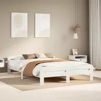 Lova Lovos rėmas be čiužinio, baltas, 140x200cm, pušies masyvas