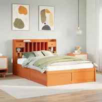 Lova Lovos rėmas be čiužinio, vaško rudas, 150x200cm, pušies masyvas