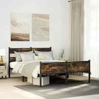 Lova Lovos rėmas be čiužinio, dūminio ąžuolo, 150x200cm, mediena