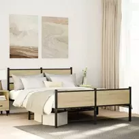 Lova Lovos rėmas be čiužinio, sonoma, 150x200cm, apdirbta mediena