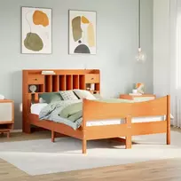 Lova Lovos rėmas be čiužinio, vaško rudas, 150x200cm, pušies masyvas