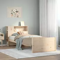 Lova su knygų spinta be čiužinio, 75x190cm, pušies masyvas
