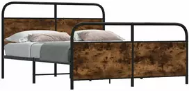 Lova Lovos rėmas be čiužinio, dūminio ąžuolo, 150x200cm, metalas