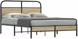Lovos rėmas be čiužinio, dūminio ąžuolo, 140x190cm, mediena