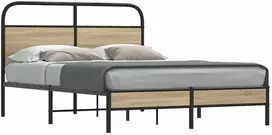 Lova Lovos rėmas be čiužinio, dūminio ąžuolo, 135x190 cm, mediena