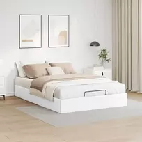 Osmanų lovos rėmas be čiužinio, baltas, 140x200cm, dirbt. oda