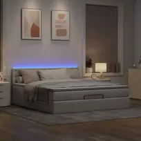 Lova Osmanų lovos rėmas su čiužiniu, taupe, 160x200 cm, audinys