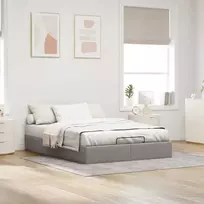 Osmanų lovos rėmas be čiužinio, taupe, 140x190 cm, audinys