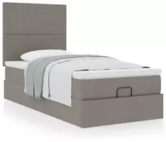Lova Osmanų lovos rėmas su čiužiniu, taupe, 90x200cm, audinys