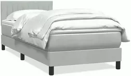 Box Spring Lova su čiužiniu Šviesiai pilka 90x210 cm Velvet