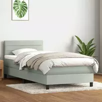 Box Spring Lova su čiužiniu Šviesiai pilka 90x210 cm Velvet
