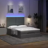 Osmanų lova su čiužiniais ir LED Rožinė 140x190cm Velvet