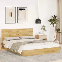 Lova lovos rėmas su galvūgaliu be čiužinio 150x200 cm ąžuolo masyvo