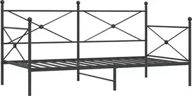 Dieninė lova be čiužinio Juoda 100x190 cm Plienas