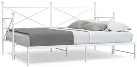 Lova kušetė su kušete be čiužinio Balta 90x200 cm plienas