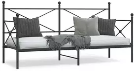 Dieninė lova be čiužinio Juoda 90x200 cm Plienas