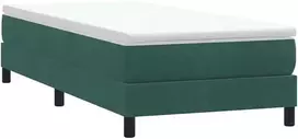 Box Spring Lova be čiužinio Tamsiai žalia 90x210 cm aksomas