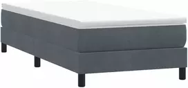 Box Spring Lova be čiužinio Tamsiai pilka 90x210 cm aksomas