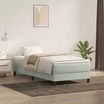 Box Spring Lova su čiužiniu Šviesiai pilka 90x210 cm Velvet