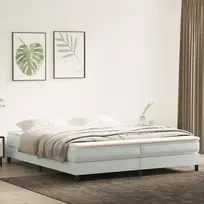 Box Spring Lova be čiužinio Šviesiai pilka 200x210 cm aksomas