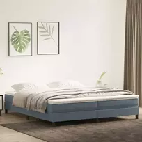 Box Spring Lova be čiužinio Tamsiai pilka 200x210 cm aksomas