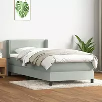 Box Spring Lova su čiužiniu Šviesiai pilka 90x210 cm Velvet