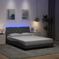 Lova Lovos rėmas su LED be čiužinio, šviesiai pilkas, 120x200 cm