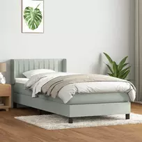 Box Spring Lova su čiužiniu Šviesiai pilka 90x210 cm Velvet