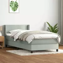 Box Spring Lova su čiužiniu Šviesiai pilka 90x210 cm Velvet
