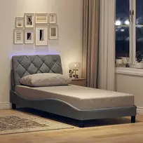 Lova Lovos rėmas su LED be čiužinio, šviesiai pilkas, 90x200 cm