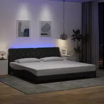 Lova Lovos rėmas su LED be čiužinio, tamsiai pilkas, 200x200 cm